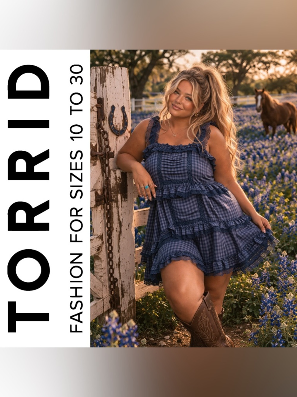 torrid Navy Gingham Ruffle Tiered Mini Dress